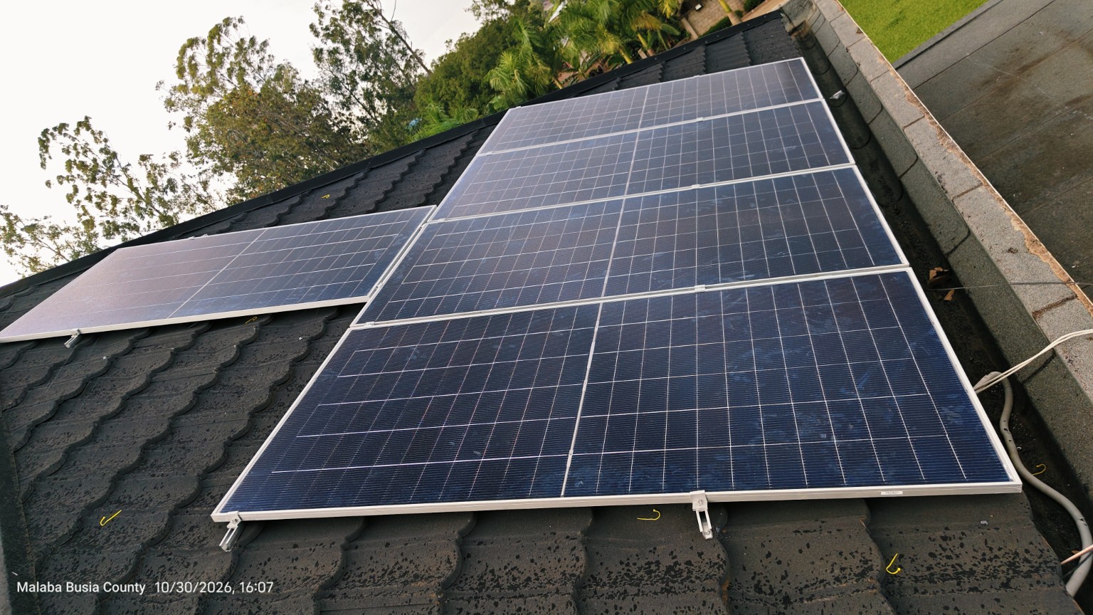 Roof-mounted solar panels